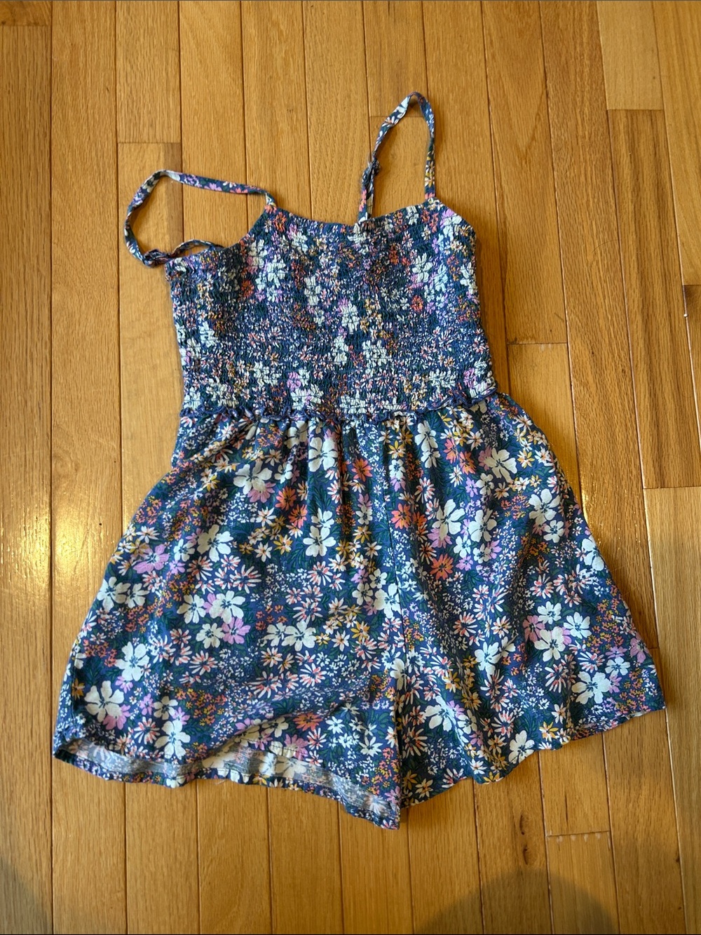 art class Blue Floral Smocked Sundress